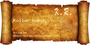 Koller Robin névjegykártya